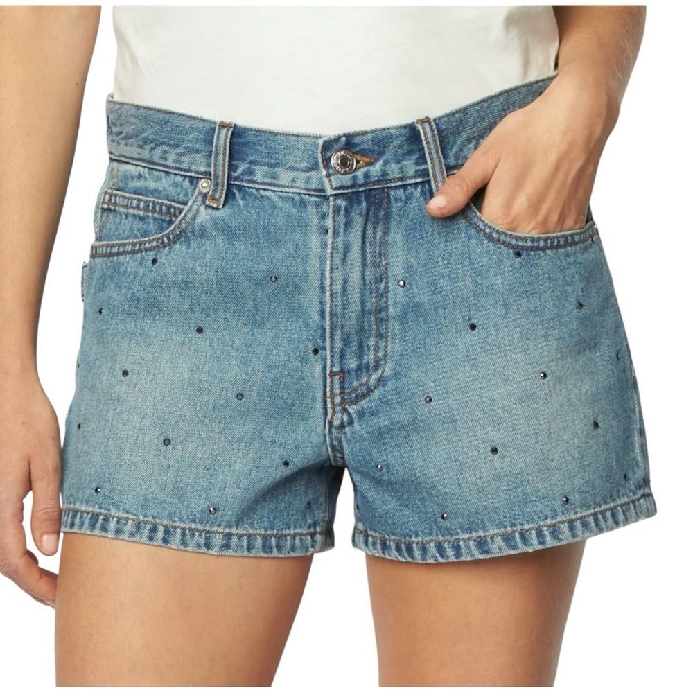NWT Zadig & Voltaire rhinestone-embellished denim shorts Women’s Size Large